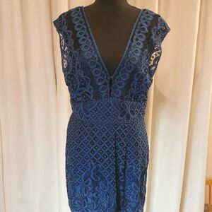 Free People, Elegant Navy Lace Dress, Size 10